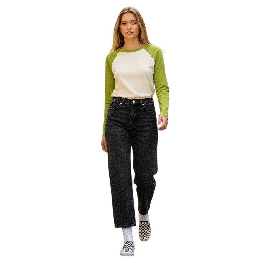 LUCY & YAK Organic Cotton Womens size 16 Drew Cropped Straight Leg Denim Jeans